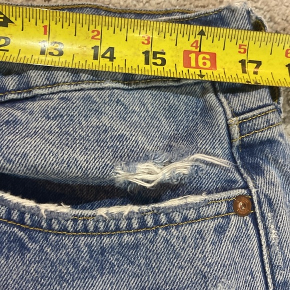 AGOLDE Parker Denim Jean Shorts 100% Cotton Sz 30 Medium Rinse - Picture 6 of 6